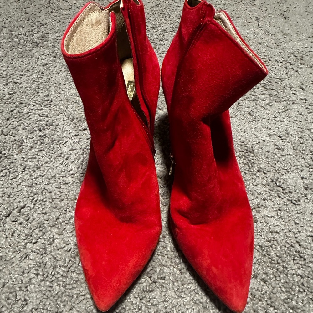 Louise et Cie red suede ankle boots